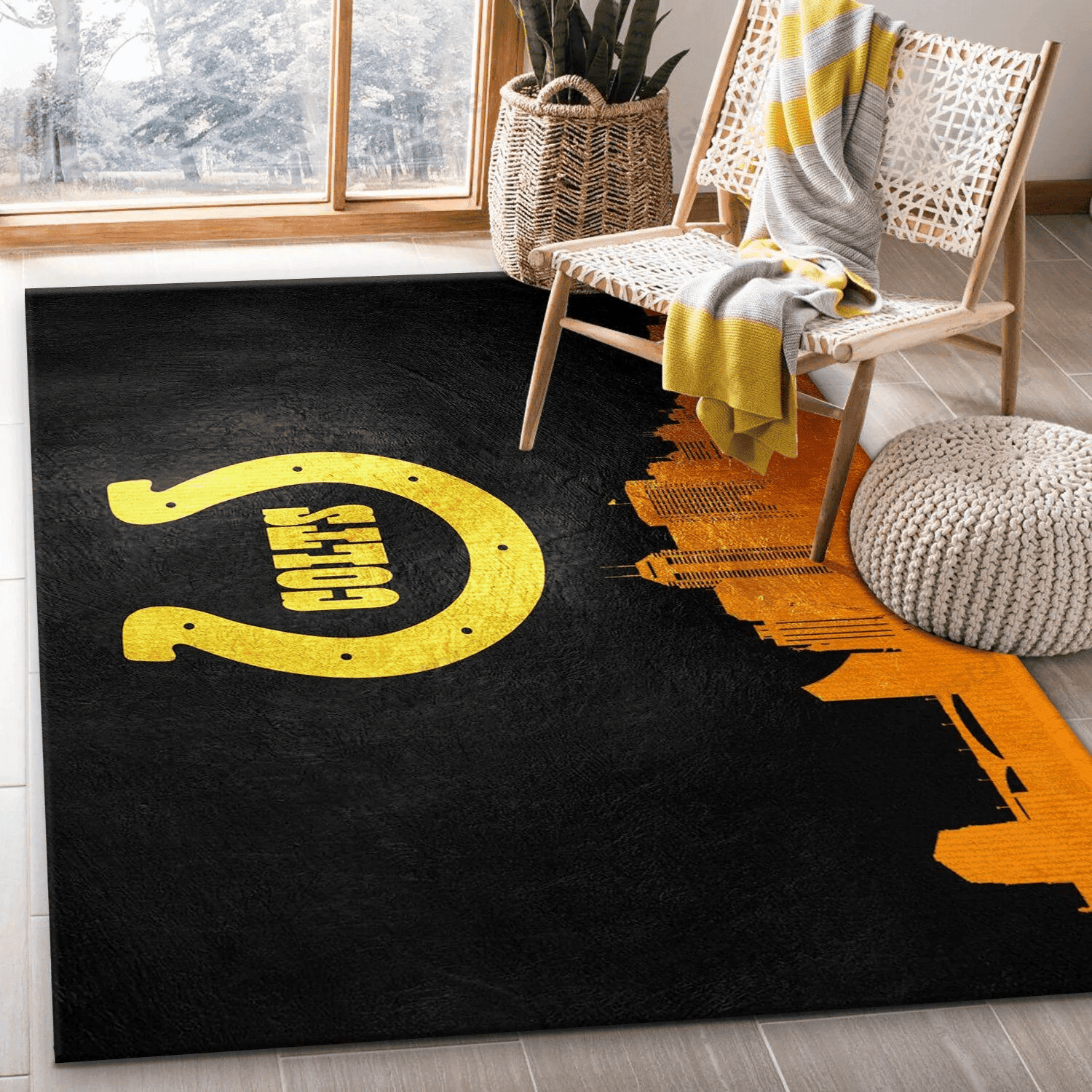 Indiana Colts Skyline Rectangle Area Rug – Full Print Carpet For Living Room & Bedroom Home Decor