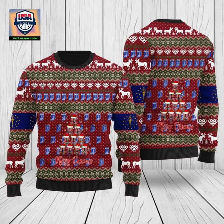 Indiana Disc Golf Christmas Sweater 3D
