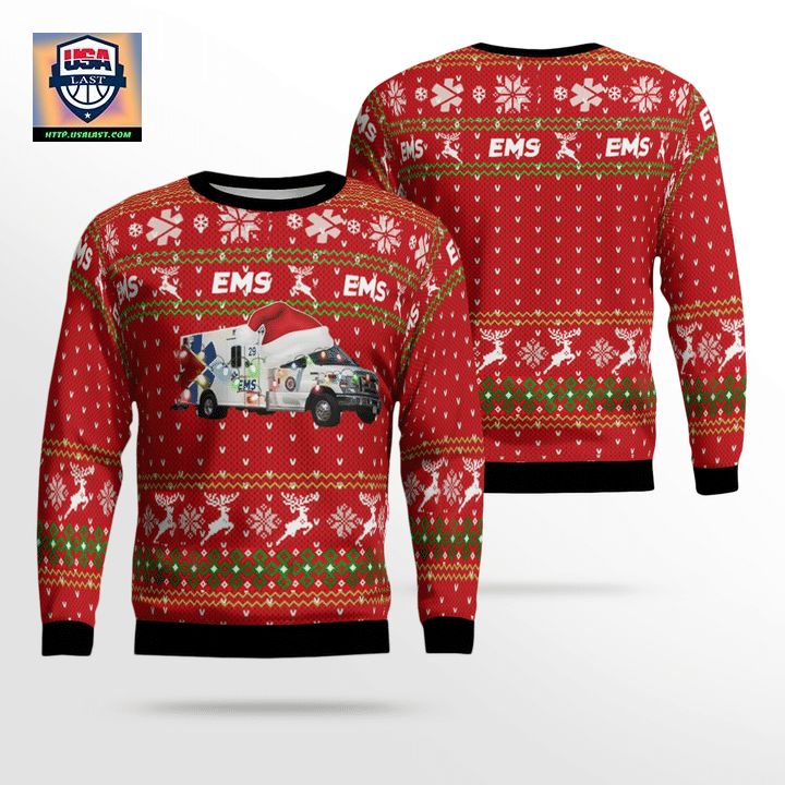 Indiana Indianapolis EMS Christmas Sweater 3D