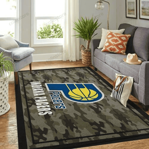 Indiana Pacers Camouflage 3D Rectangle Area Rug – Full Print Carpet For Living Room & Bedroom Home Decor