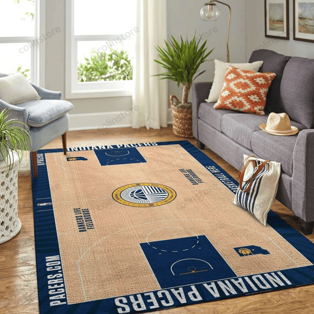 Indiana Pacers Court 3D Rectangle Area Rug – Full Print Carpet For Living Room & Bedroom Home Decor