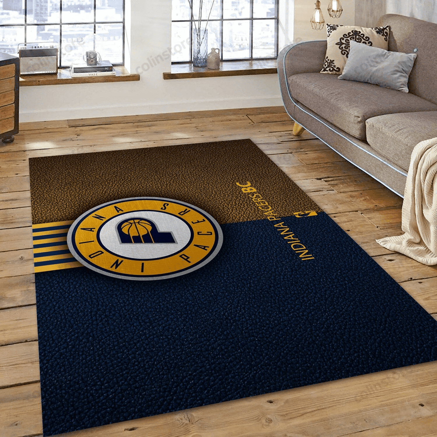 Indiana Pacers Logo 3D Rectangle Area Rug – Full Print Carpet For Living Room & Bedroom Home Decor