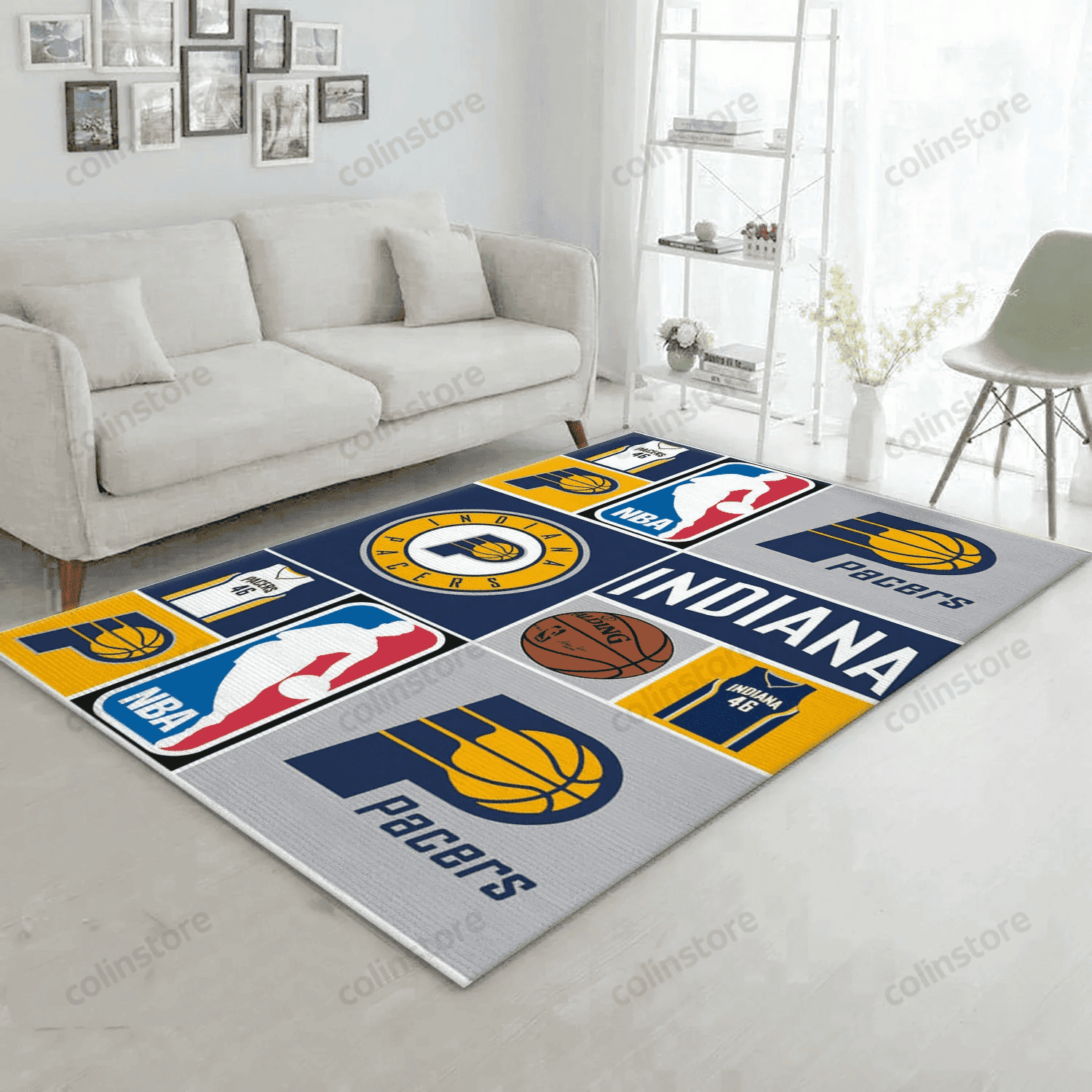 Indiana Pacers Patterns 3 Rectangle Area Rug – Full Print Carpet For Living Room & Bedroom Home Decor