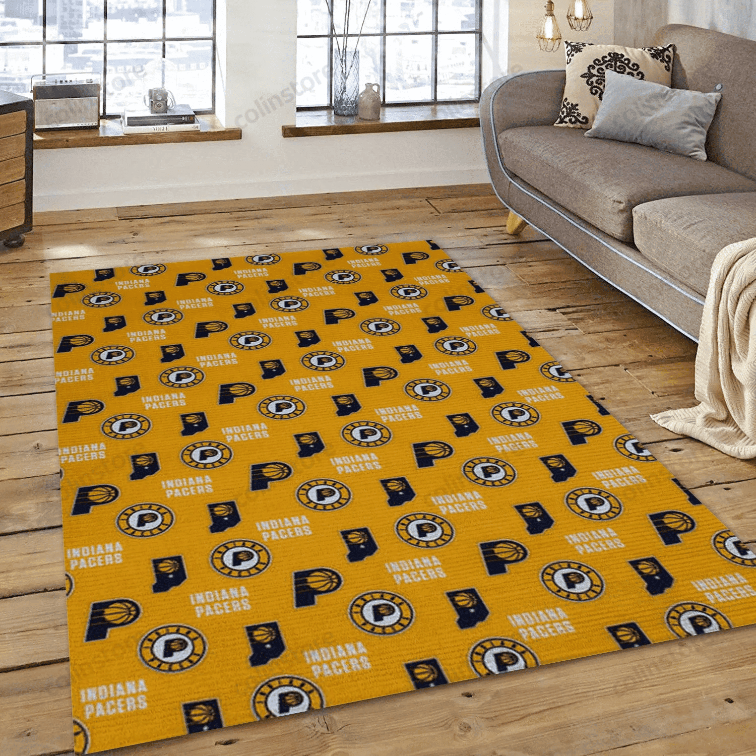 Indiana Pacers Patterns Rectangle Area Rug – Full Print Carpet For Living Room & Bedroom Home Decor