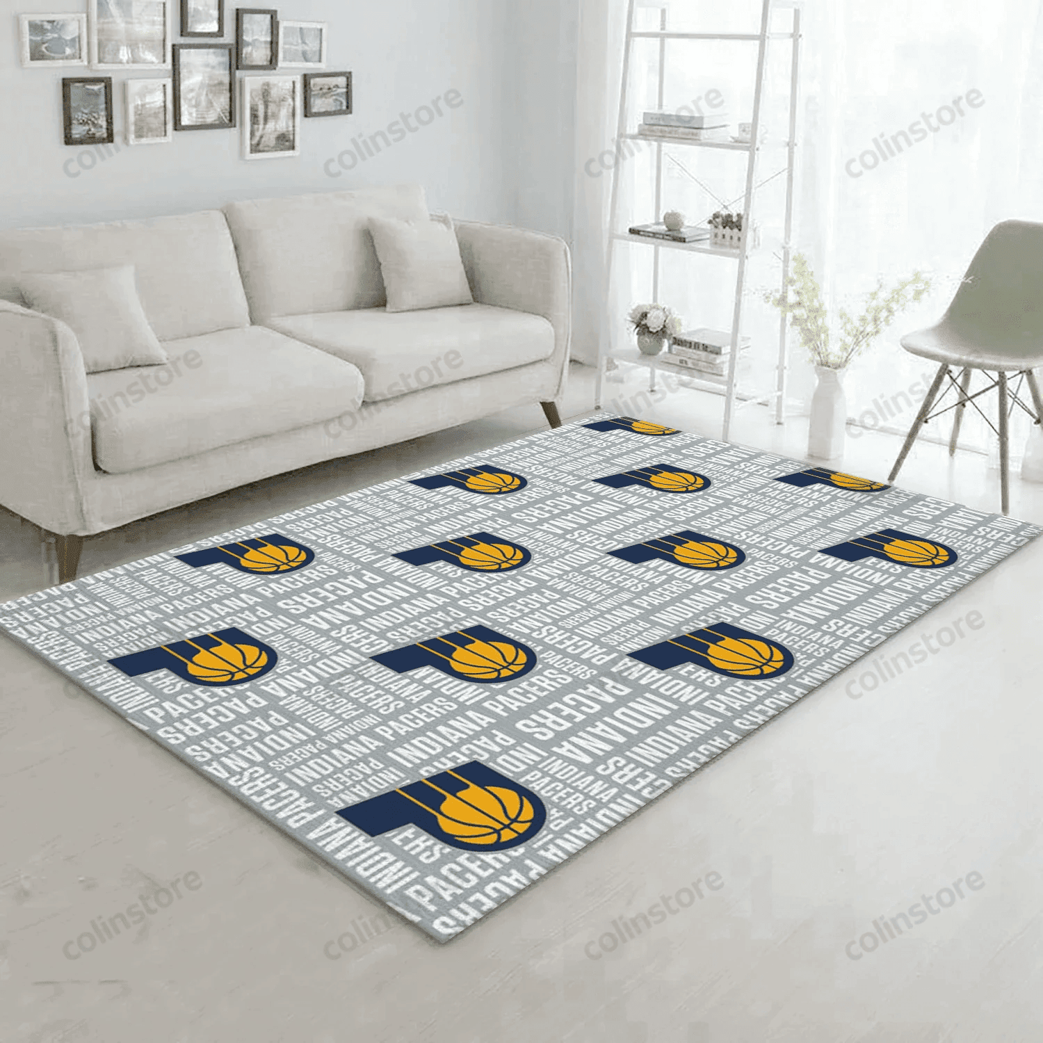 Indiana Pacers Patterns Rectangle Area Rug – Full Print Carpet For Living Room & Bedroom Home Decor