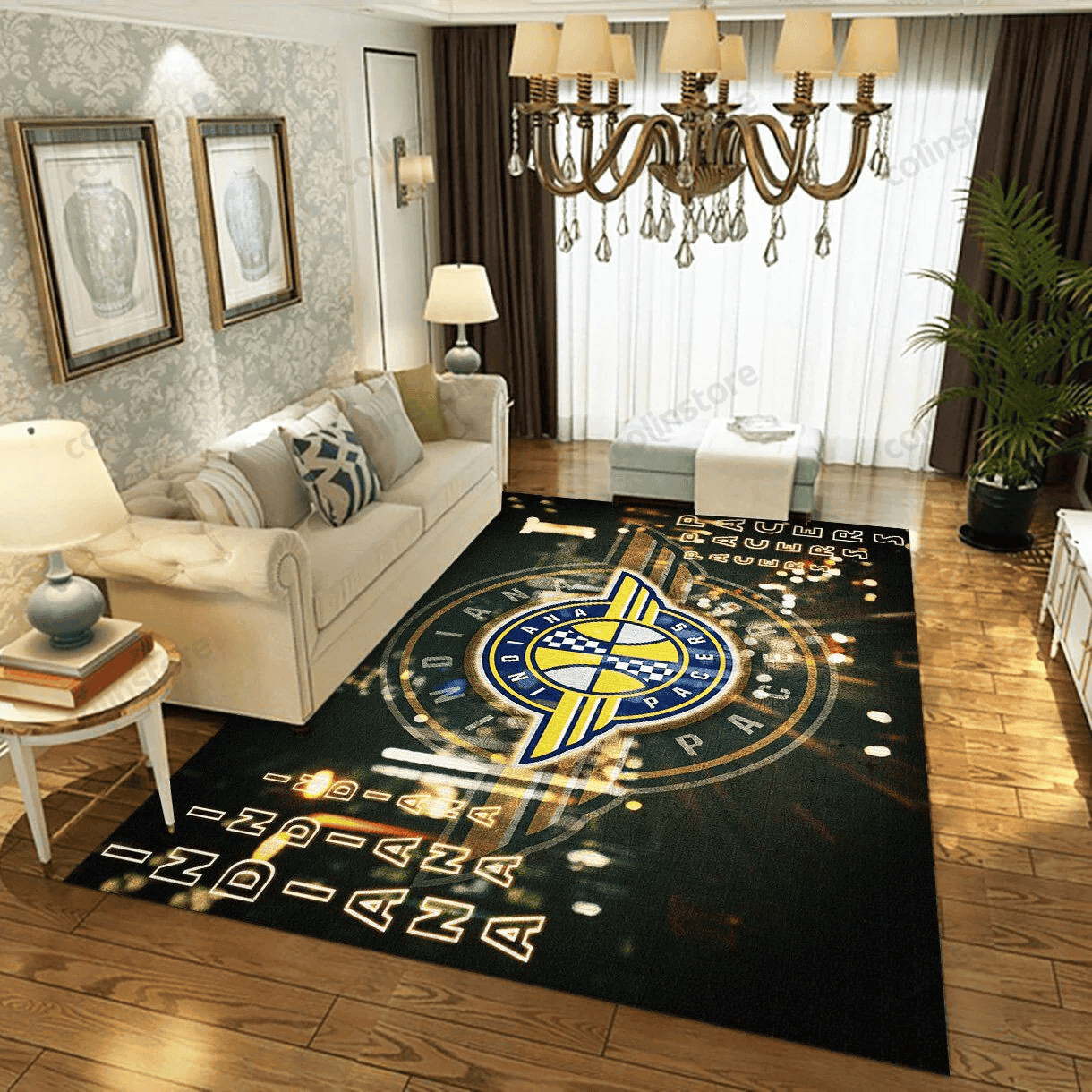 Indiana Pacers Rectangle Area Rug – Full Print Carpet For Living Room & Bedroom Home Decor