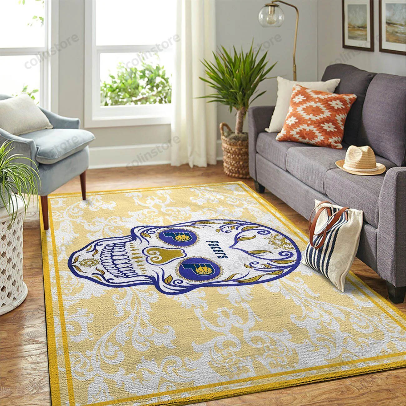 Indiana Pacers Rectangle Area Rug – Full Print Carpet For Living Room & Bedroom Home Decor