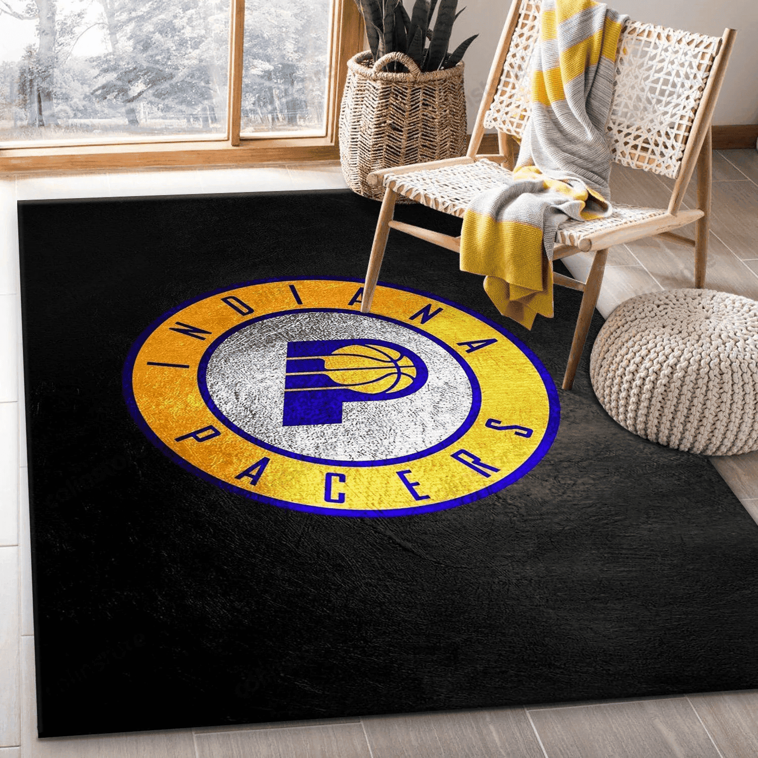 Indiana Pacers Rectangle Area Rug – Full Print Carpet For Living Room & Bedroom Home Decor