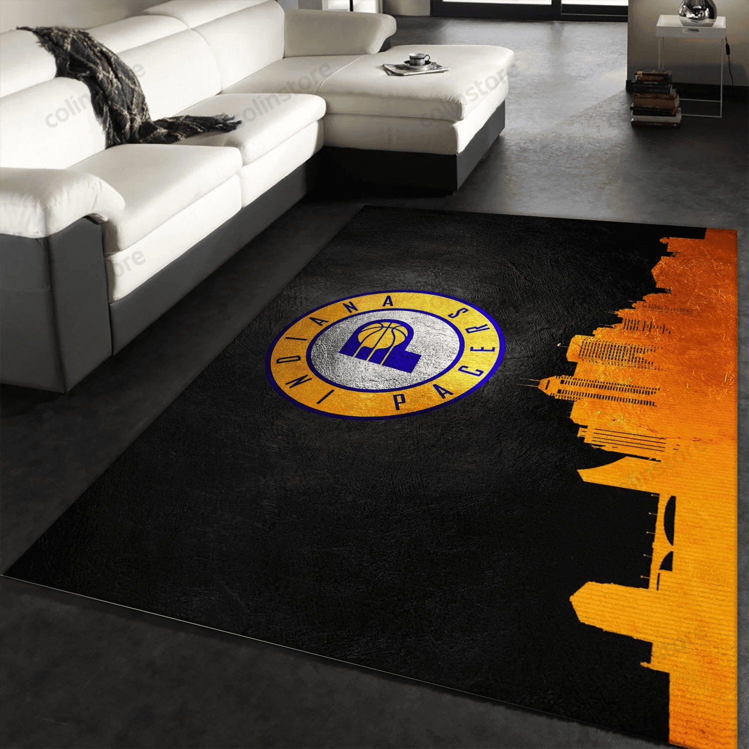 Indiana Pacers Skyline Team Area Rectangle Area Rug – Full Print Carpet For Living Room & Bedroom Home Decor