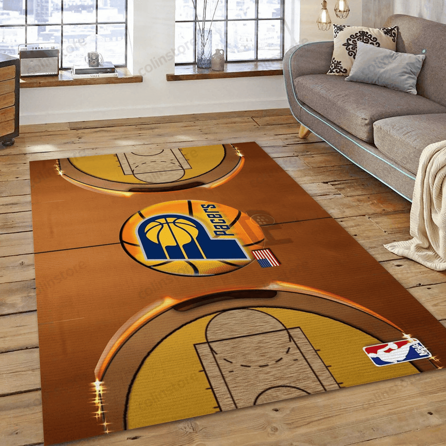 Indiana Pacers Stadium 3D Rectangle Area Rug – Full Print Carpet For Living Room & Bedroom Home Decor