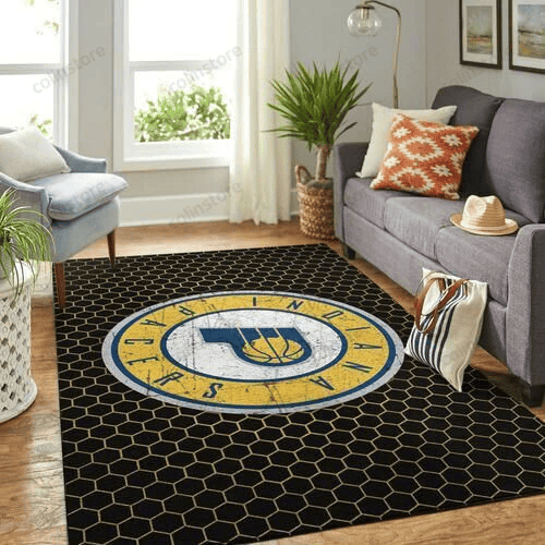 Indiana Pacers Team Logo Net 3D Rectangle Area Rug – Full Print Carpet For Living Room & Bedroom Home Decor