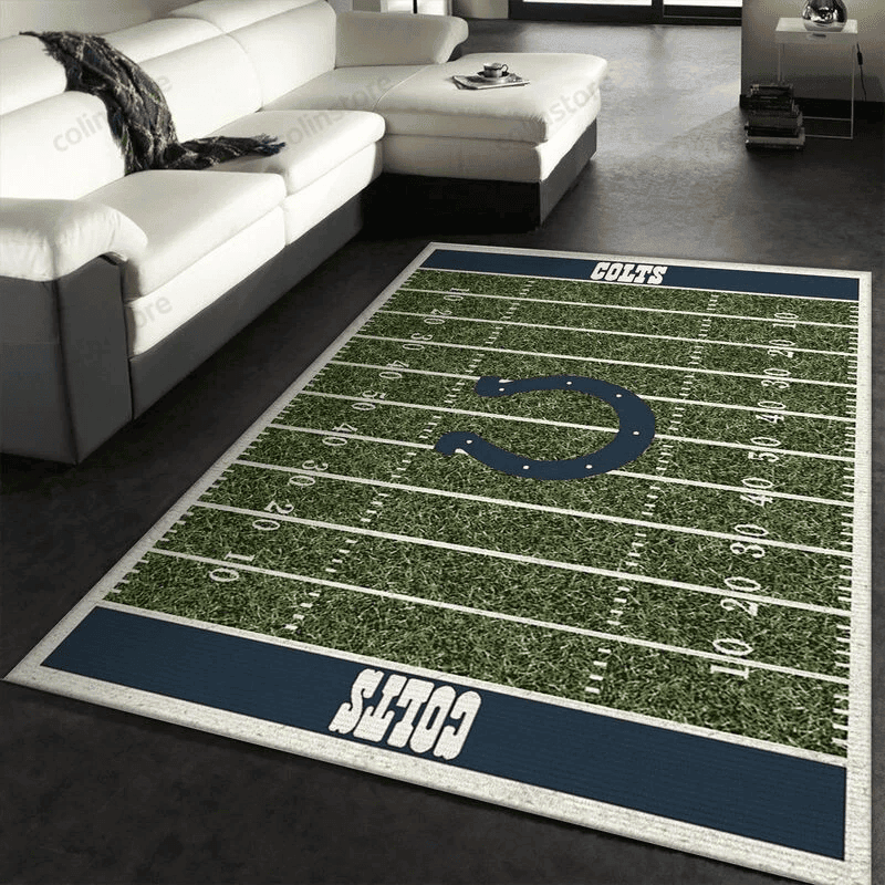 Indianapolis Colts 12 3D Rectangle Area Rug – Full Print Carpet For Living Room & Bedroom Home Decor