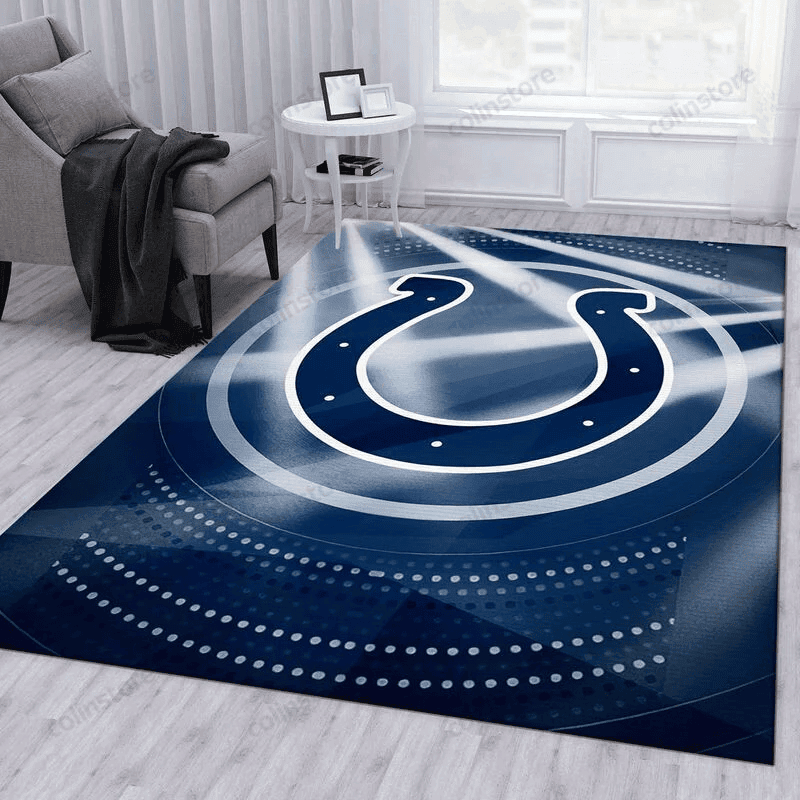 Indianapolis Colts 20 3D Rectangle Area Rug – Full Print Carpet For Living Room & Bedroom Home Decor