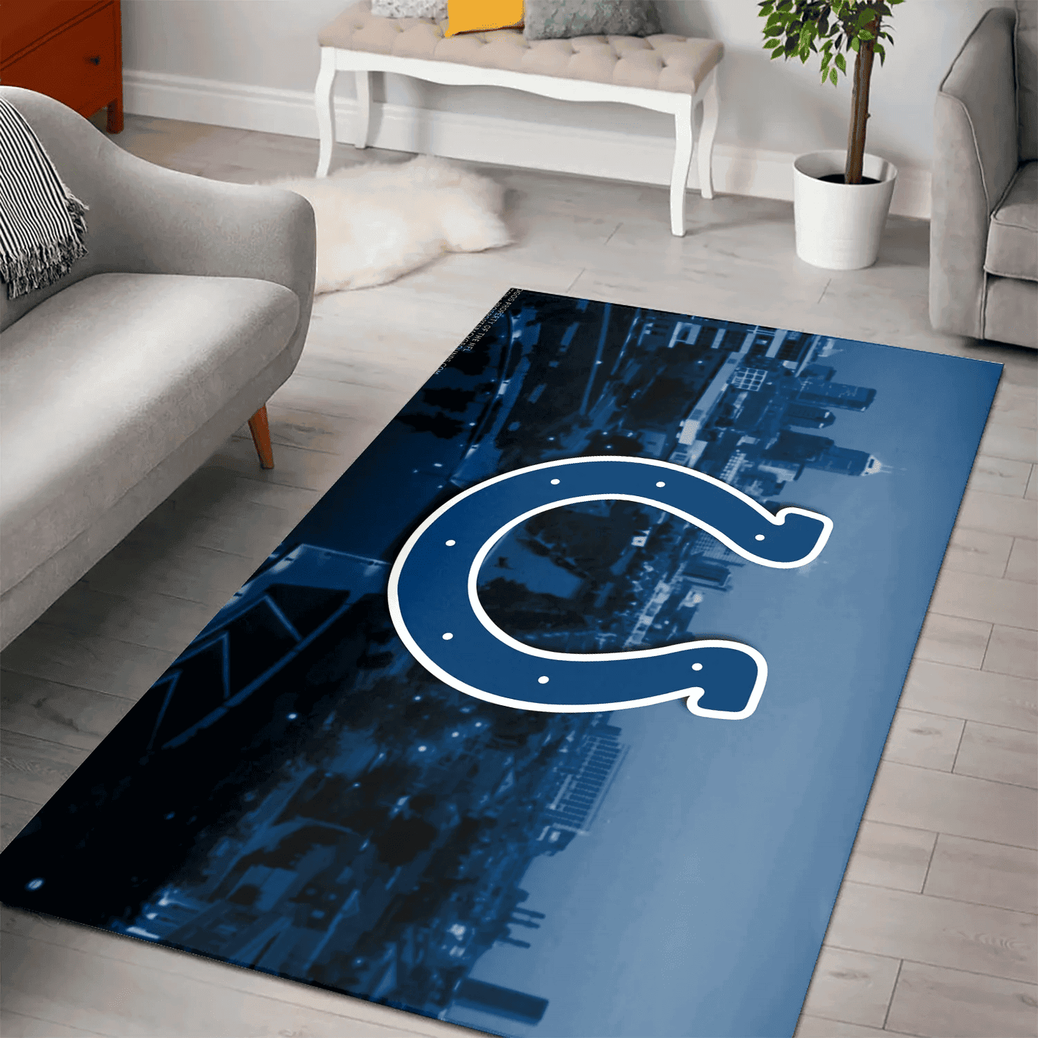Indianapolis Colts City 3D Full Print Rectangle Area Rug – Full Print Carpet For Living Room & Bedroom Home Decor