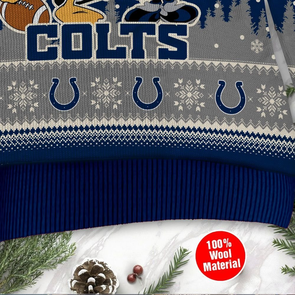 Indianapolis Colts Disney Donald Duck Mickey Mouse Goofy Personalized Ugly Christmas Sweater, Perfect Holiday Gift - Image 4