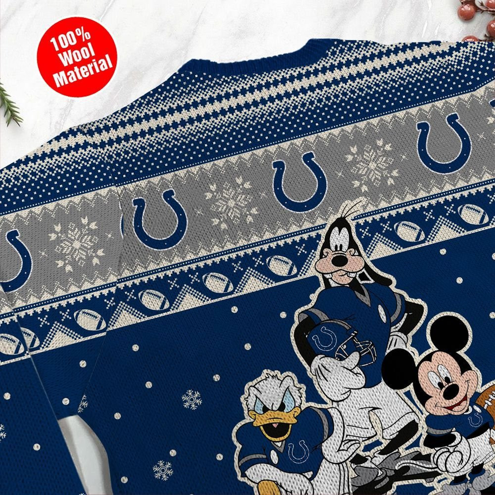 Indianapolis Colts Disney Donald Duck Mickey Mouse Goofy Personalized Ugly Christmas Sweater, Perfect Holiday Gift - Image 5