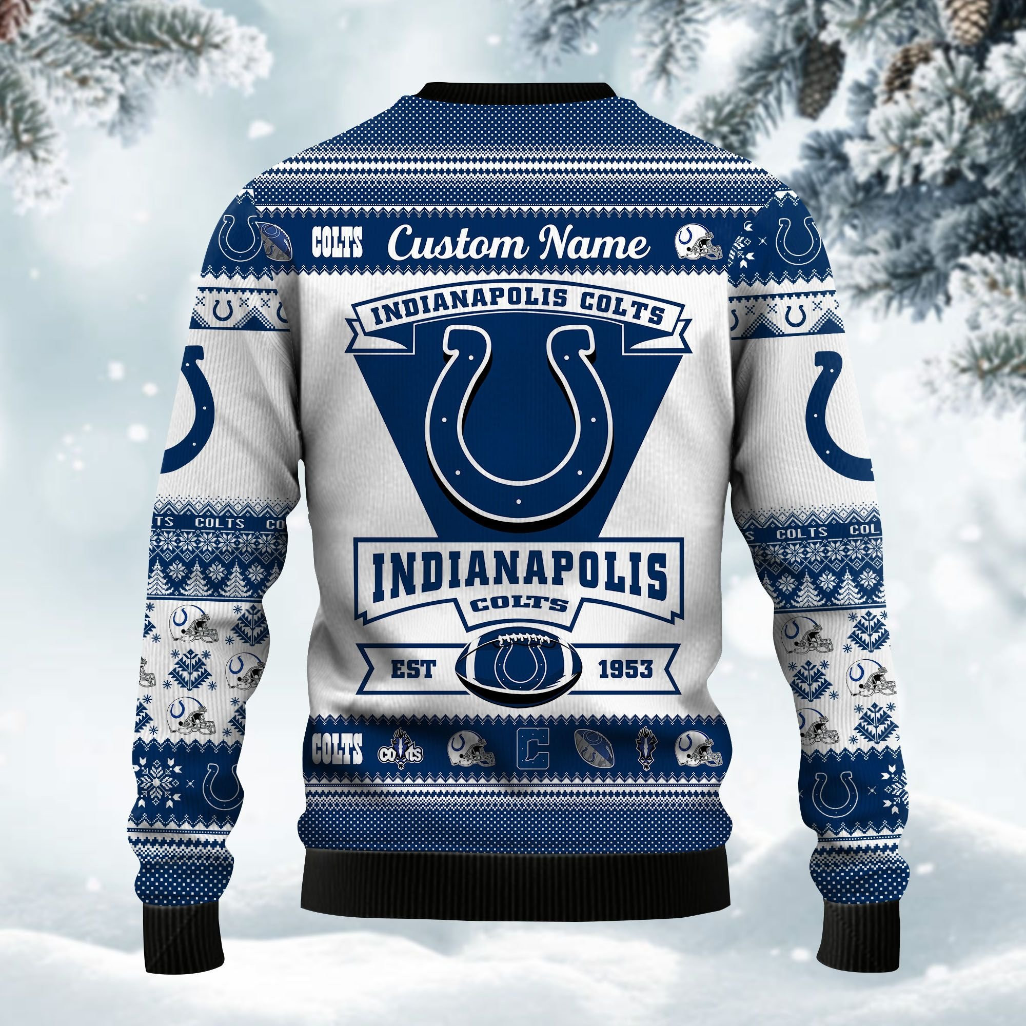 Indianapolis Colts Football Team Logo Custom Name Personalized Ugly Christmas Sweater, Perfect Holiday Gift - Image 4