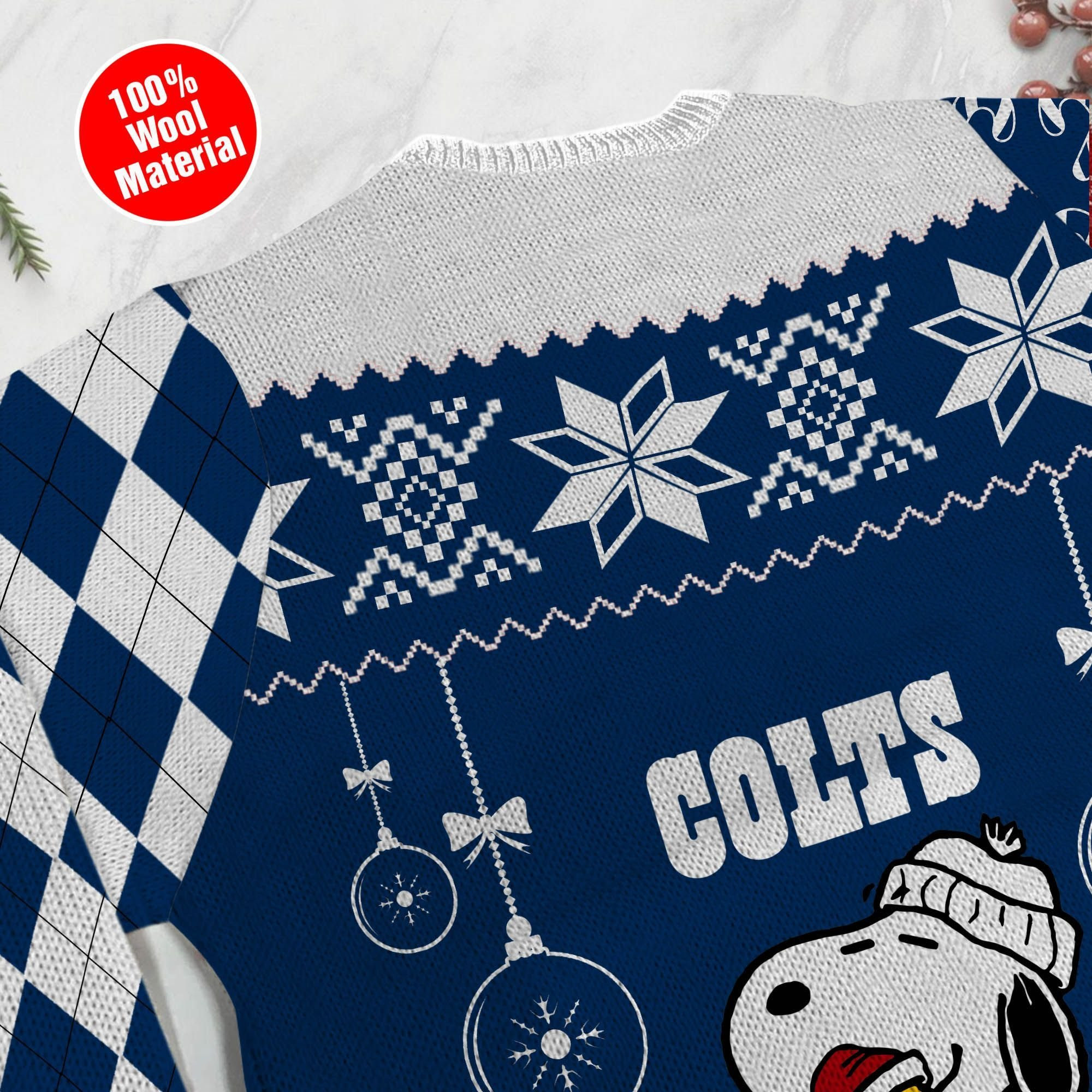 Indianapolis Colts Funny Charlie Brown Peanuts Snoopy Ugly Christmas Sweater, Perfect Holiday Gift - Image 5