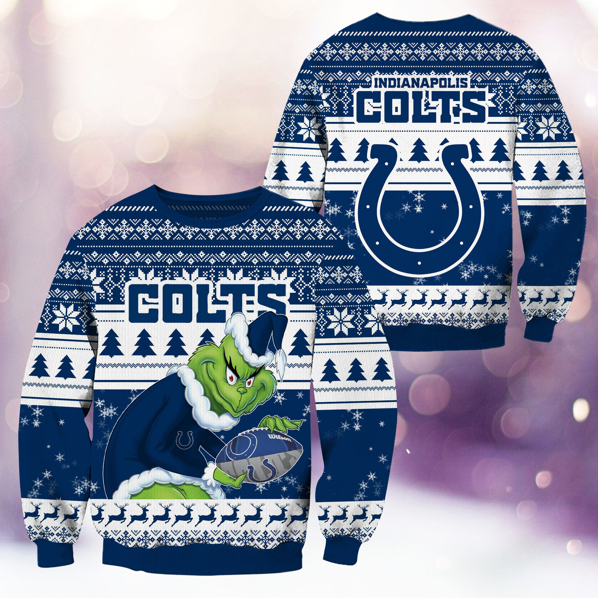 Indianapolis Colts Grinch Ugly Christmas Sweater,