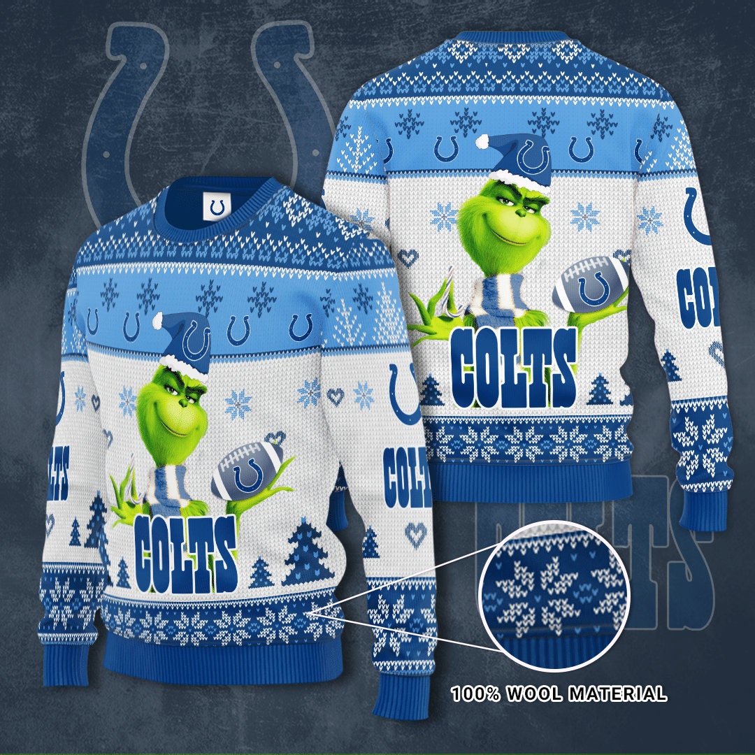 Indianapolis Colts Grinch Ugly Christmas Sweater