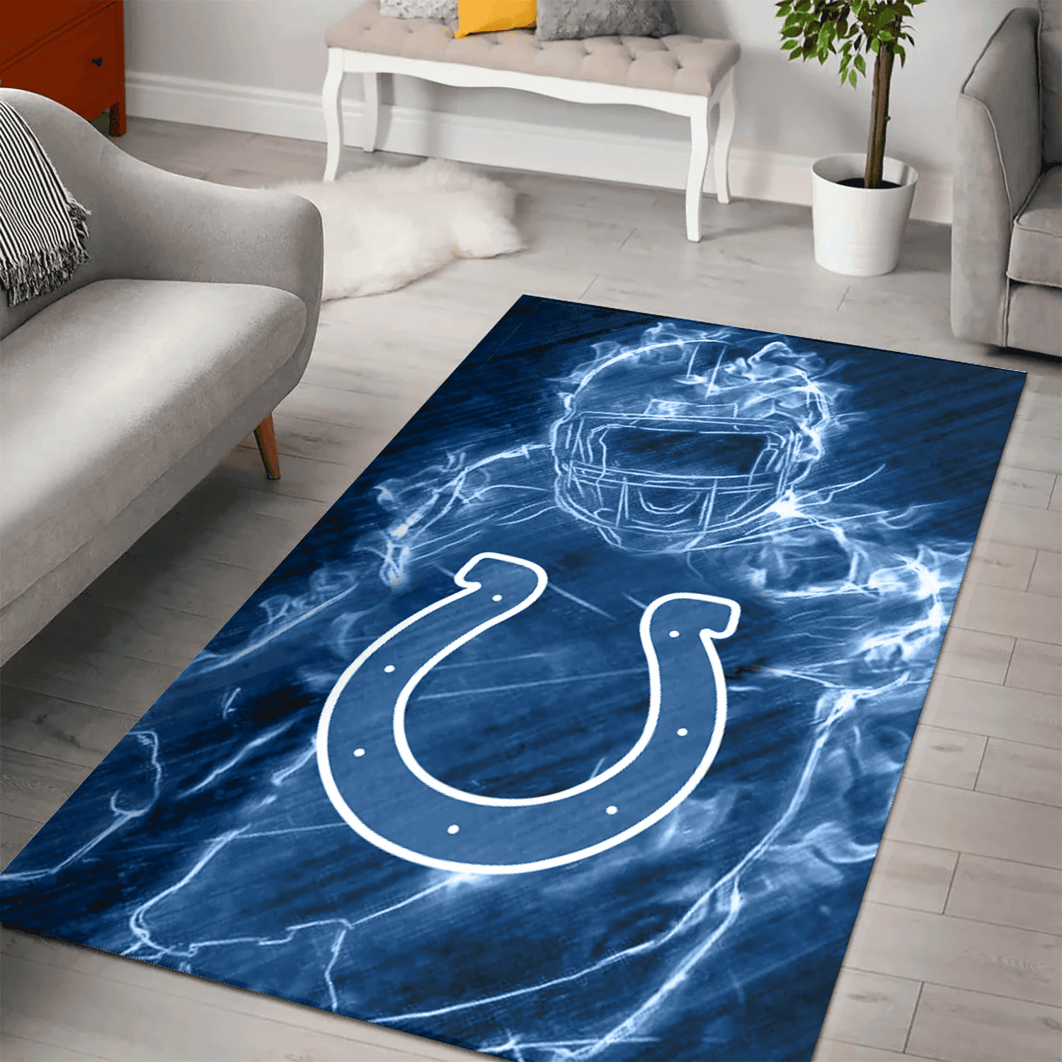Indianapolis Colts Legend 3D Full Print Rectangle Area Rug – Full Print Carpet For Living Room & Bedroom Home Decor