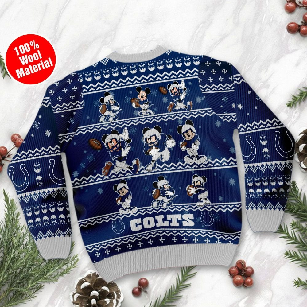 Indianapolis Colts Mickey Mouse Holiday Party Ugly Christmas Sweater, Perfect Holiday Gift - Image 3