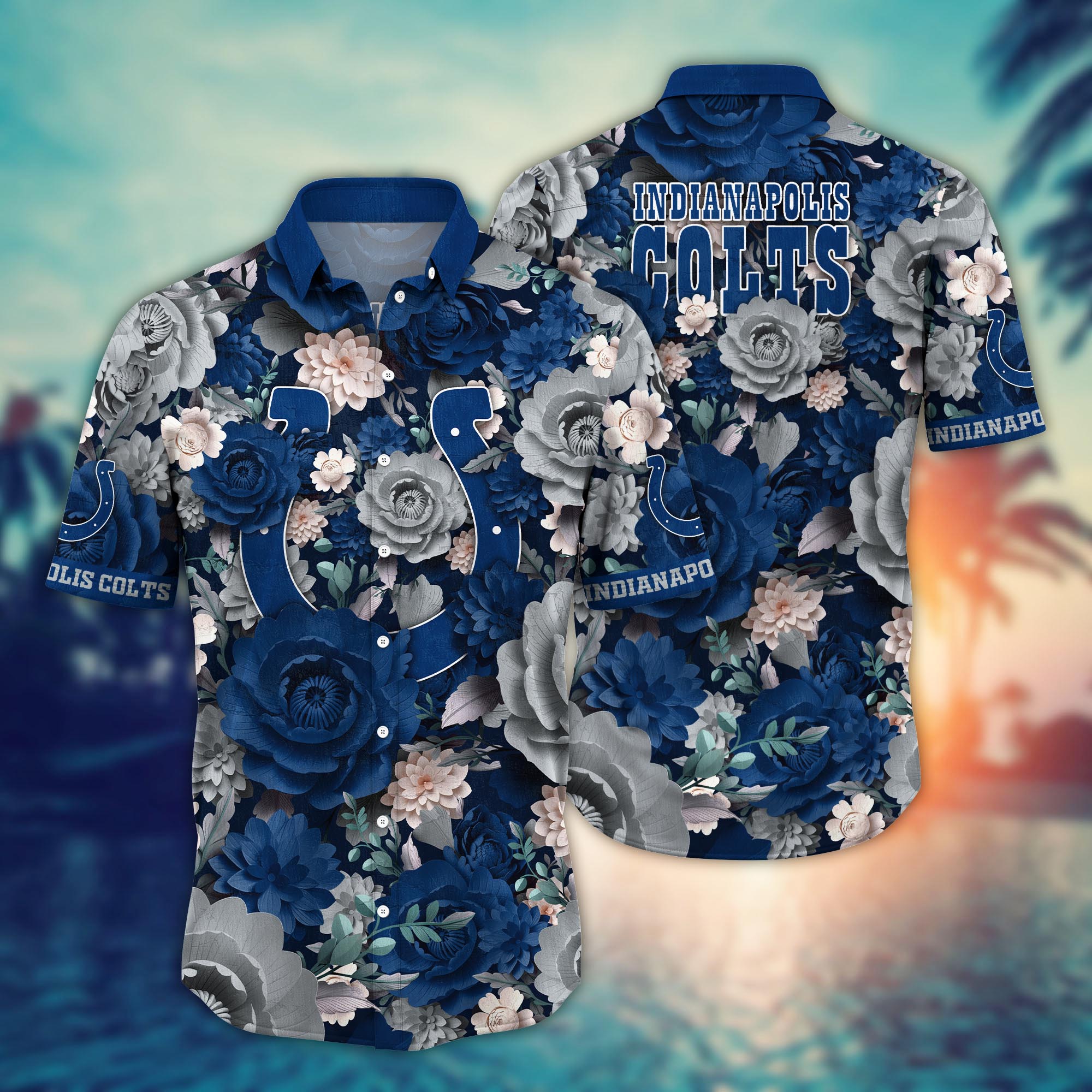 Indianapolis Colts Midnight Wave Aloha Hawaiian Shirt for Men & Women