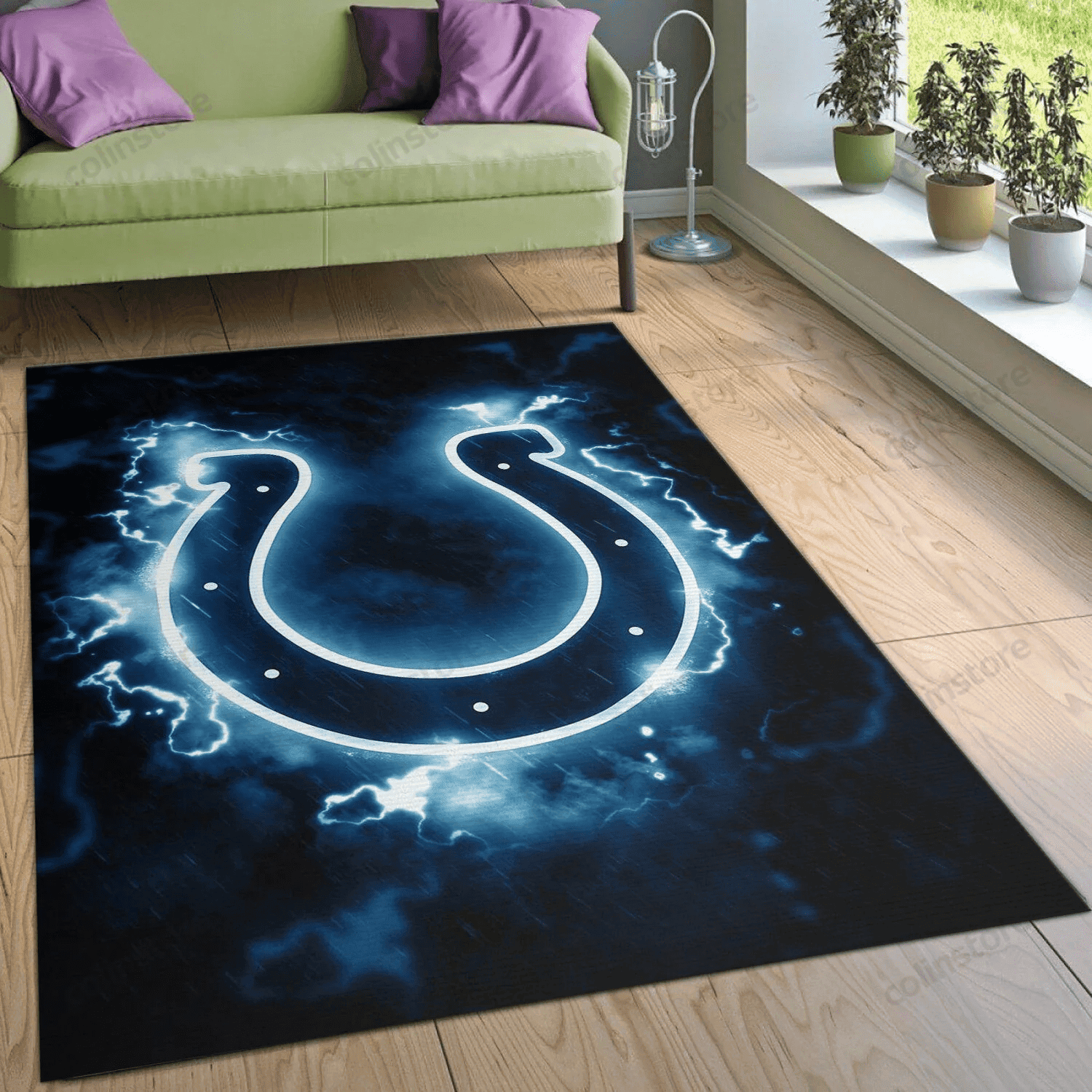 Indianapolis Colts Rectangle Area Rug – Full Print Carpet For Living Room & Bedroom Home Decor