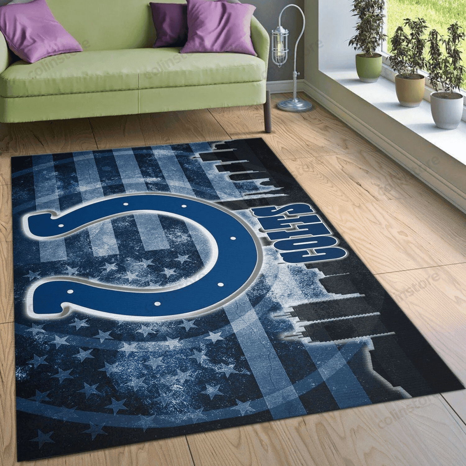 Indianapolis Colts Rectangle Area Rug – Full Print Carpet For Living Room & Bedroom Home Decor