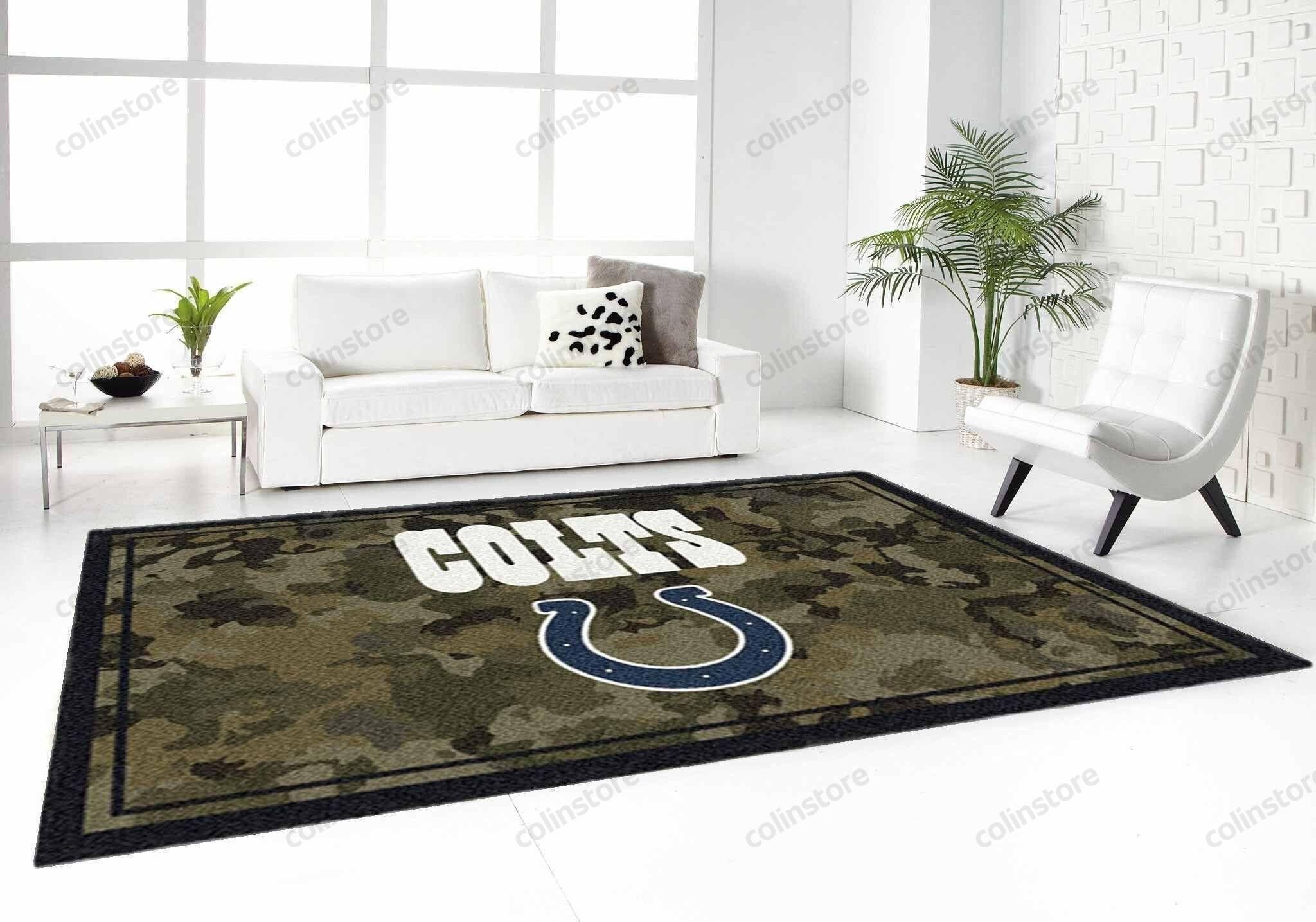 Indianapolis Colts Rectangle Area Rug – Full Print Carpet For Living Room & Bedroom Home Decor
