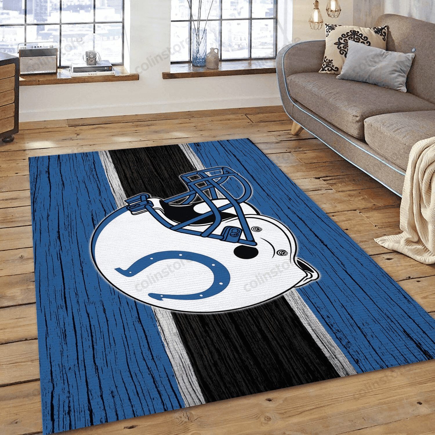 Indianapolis Colts Rectangle Area Rug – Full Print Carpet For Living Room & Bedroom Home Decor