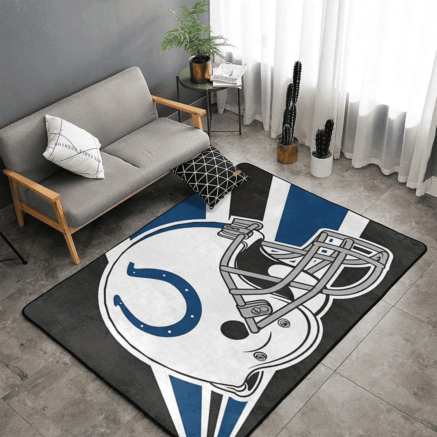 Indianapolis Colts Rectangle Area Rug – Full Print Carpet For Living Room & Bedroom Home Decor