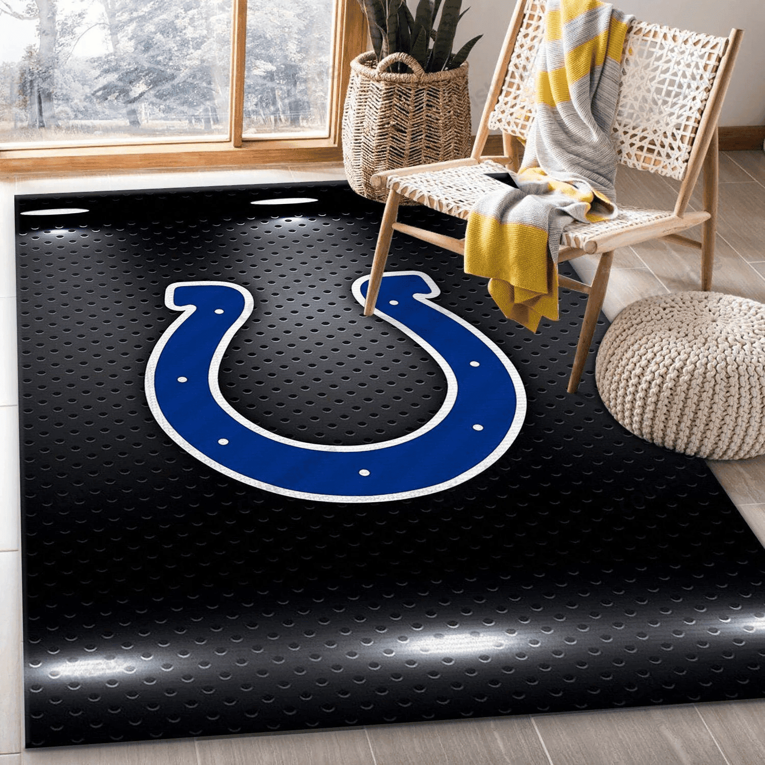 Indianapolis Colts Rectangle Area Rug – Full Print Carpet For Living Room & Bedroom Home Decor