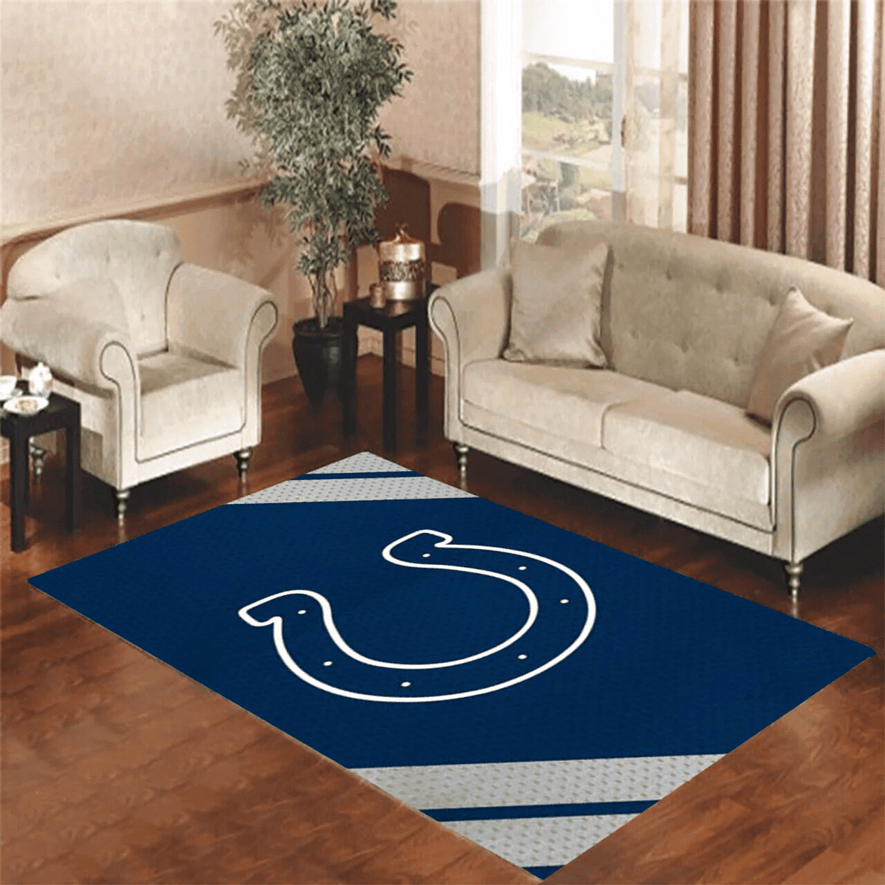 Indianapolis Colts Rectangle Area Rug – Full Print Carpet For Living Room & Bedroom Home Decor