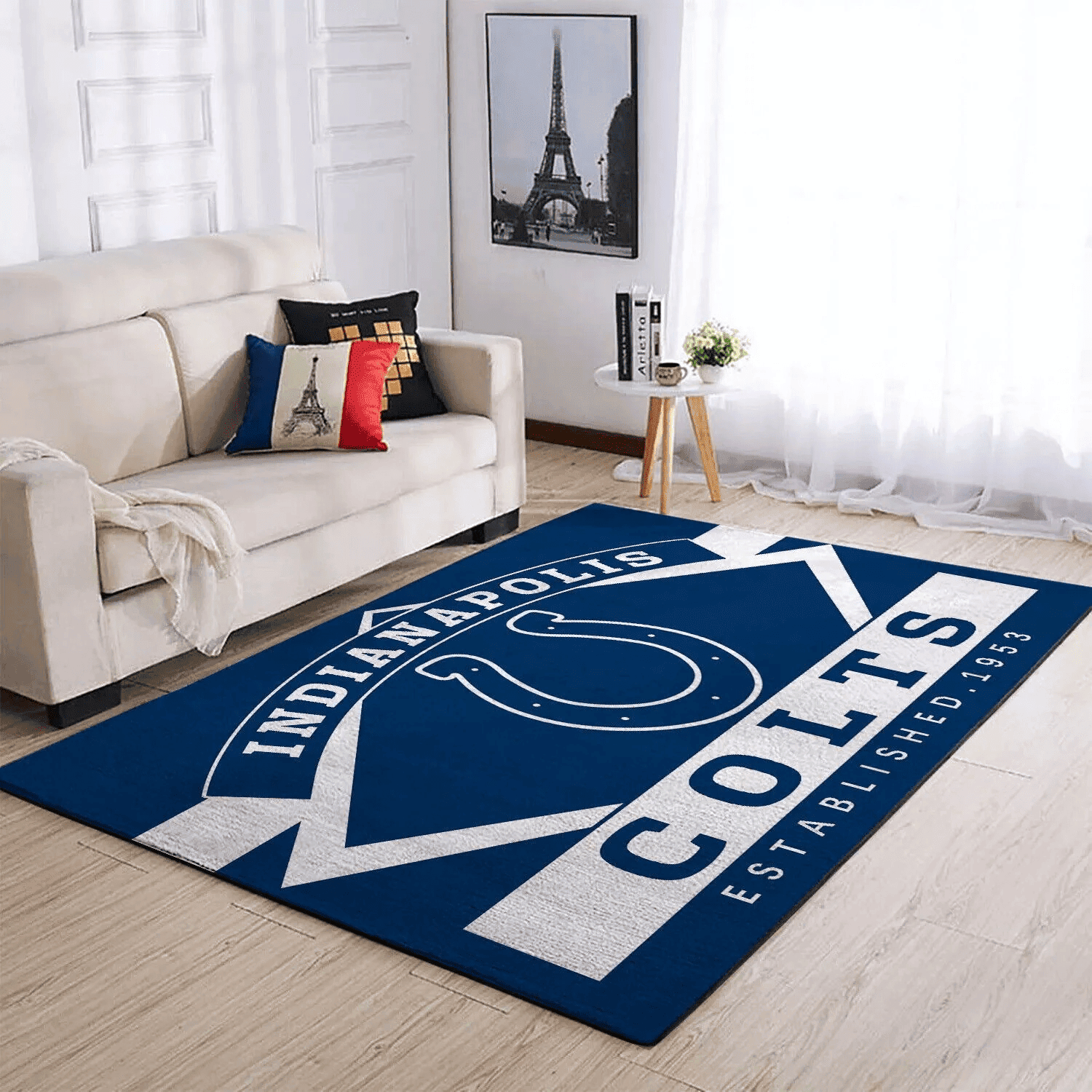 Indianapolis Colts Rectangle Area Rug – Full Print Carpet For Living Room & Bedroom Home Decor