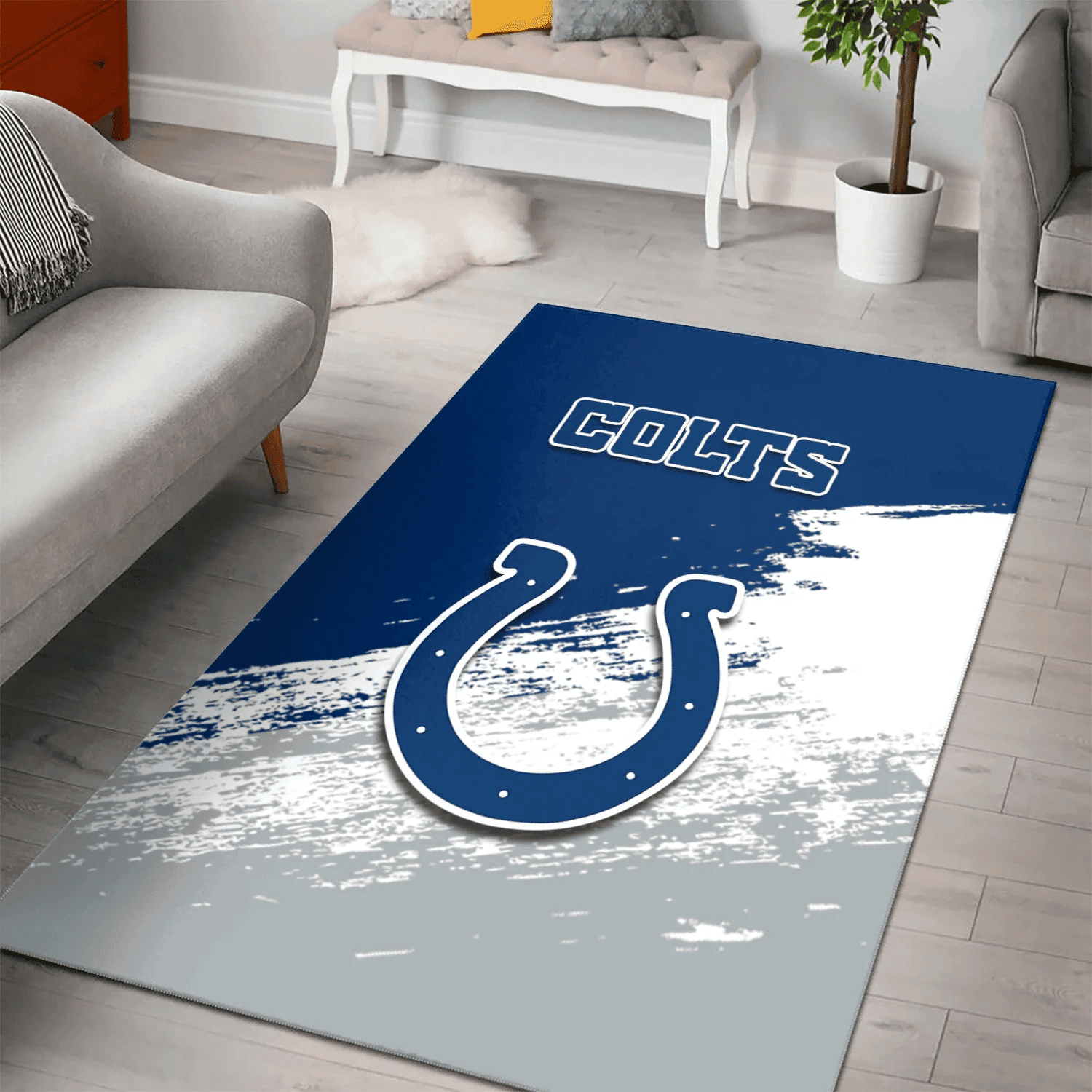 Indianapolis Colts Rectangle Area Rug – Full Print Carpet For Living Room & Bedroom Home Decor
