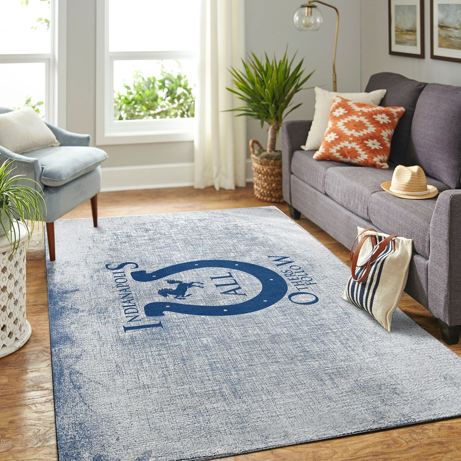 Indianapolis Colts Rectangle Area Rug – Full Print Carpet For Living Room & Bedroom Home Decor