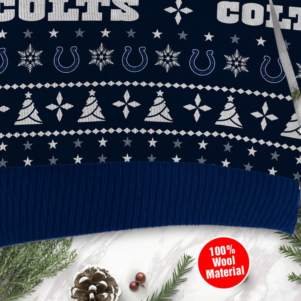 Indianapolis Colts Santa Claus In The Moon Ugly Christmas Sweater - Image 4