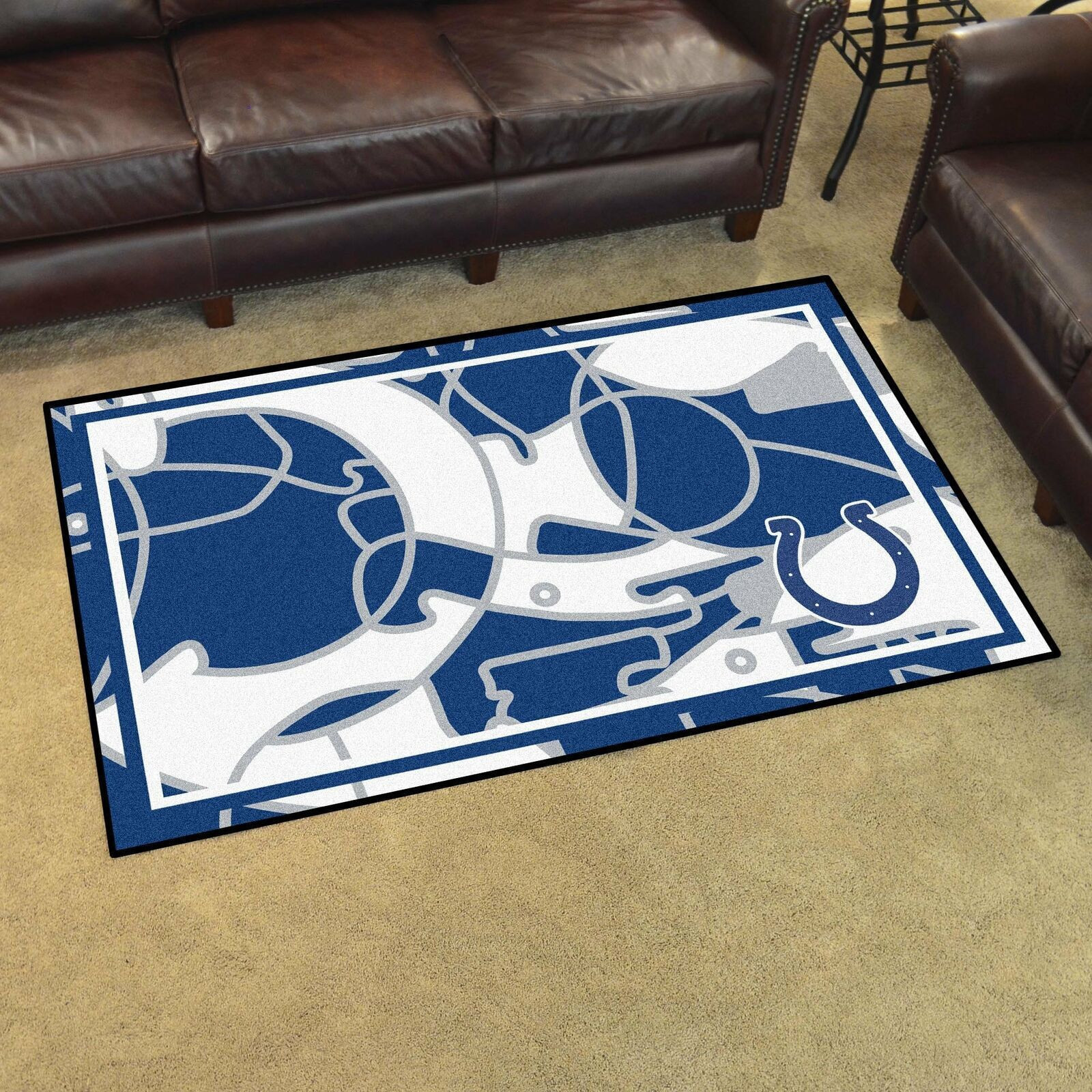 Indianapolis Colts Soft Flannel Floor Mat Rectangle Area Rug – Full Print Carpet For Living Room & Bedroom Home Decor