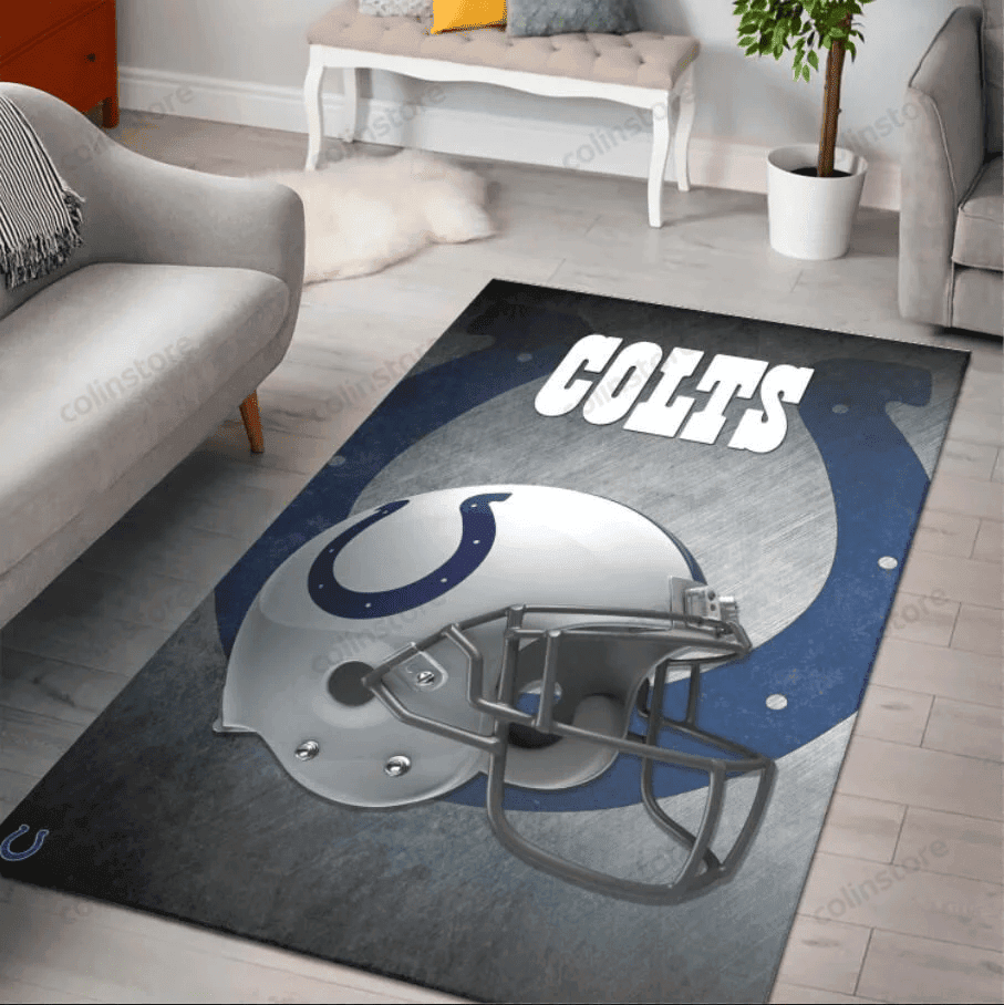 Indianapolis Colts Team Rectangle Area Rug – Full Print Carpet For Living Room & Bedroom Home Decor