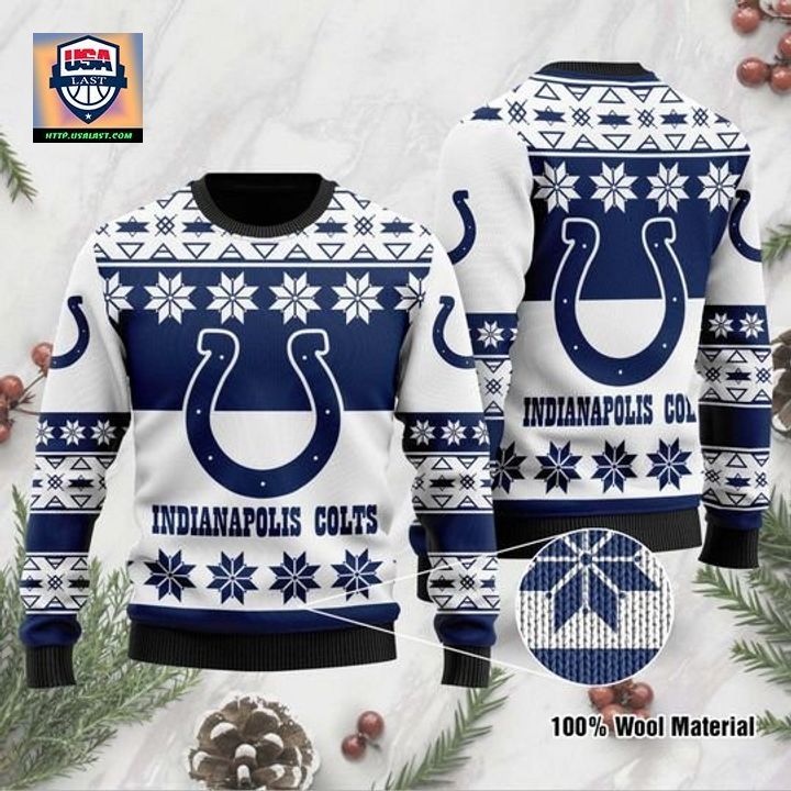 Indianapolis Colts Wool Ugly Christmas Sweater