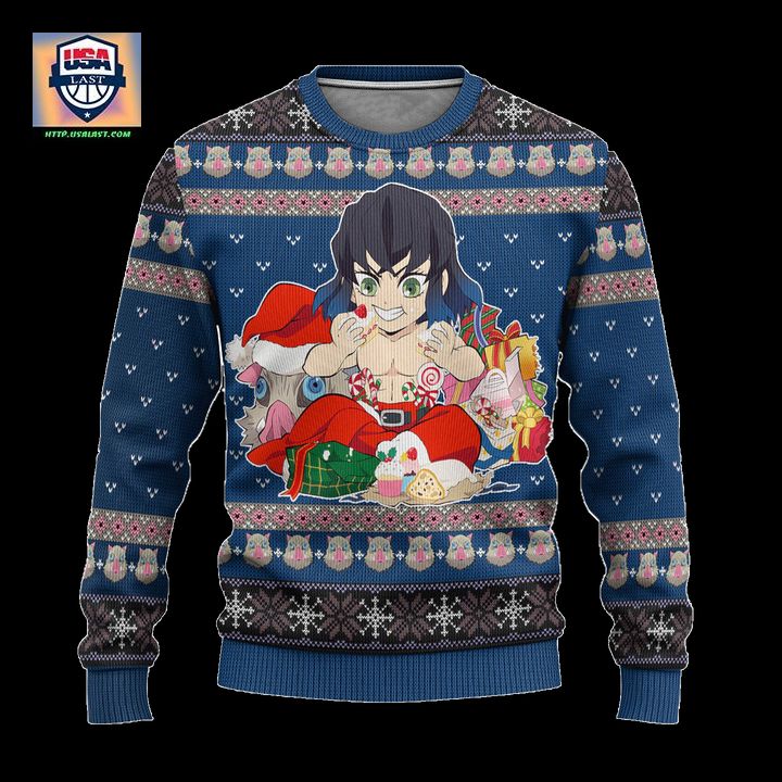 Inosuke Hashibira Demon Slayer Anime Ugly Christmas Sweater Xmas Gift