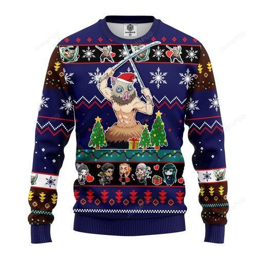 Inosuke Hashibira Demon Slayer For Anime Lovers Ugly Christmas Sweater,