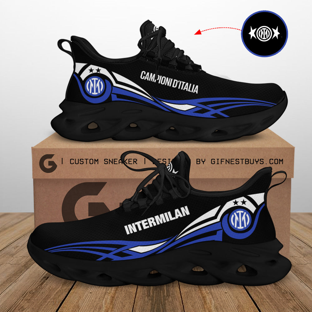 Inter Milan Max Soul Shoes Sneakers for Men And Women – Soccer Fan Shoes, Team Sneakers