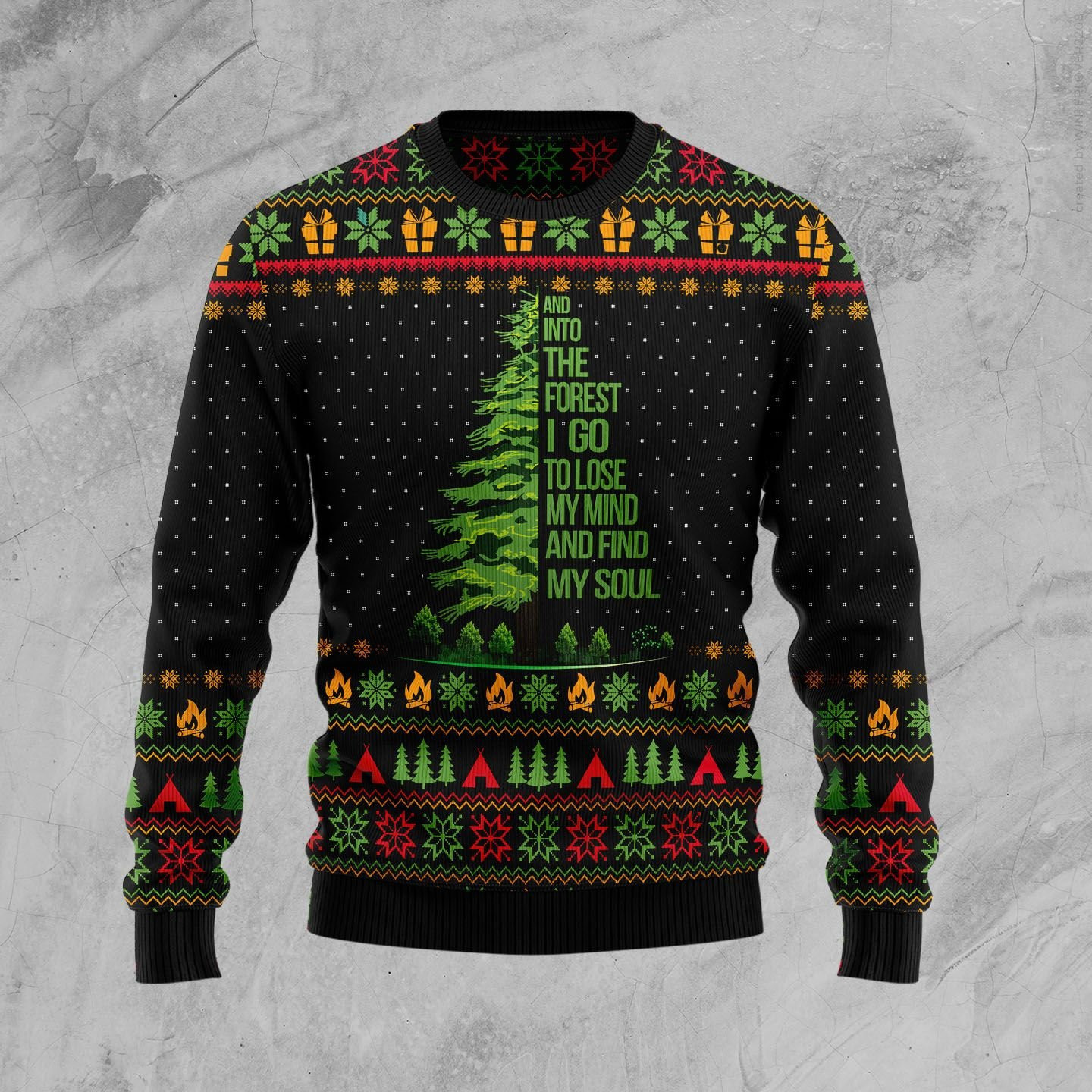 Into The Forest I Go Camping Ugly Christmas Sweater, Perfect Holiday Gift