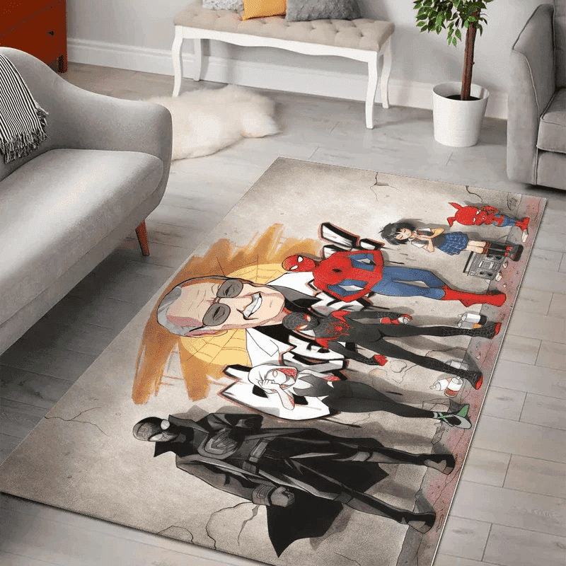 Into The Spider Verse Spider Man 3D Rectangle Area Rug – Full Print Carpet For Living Room & Bedroom Home Decor