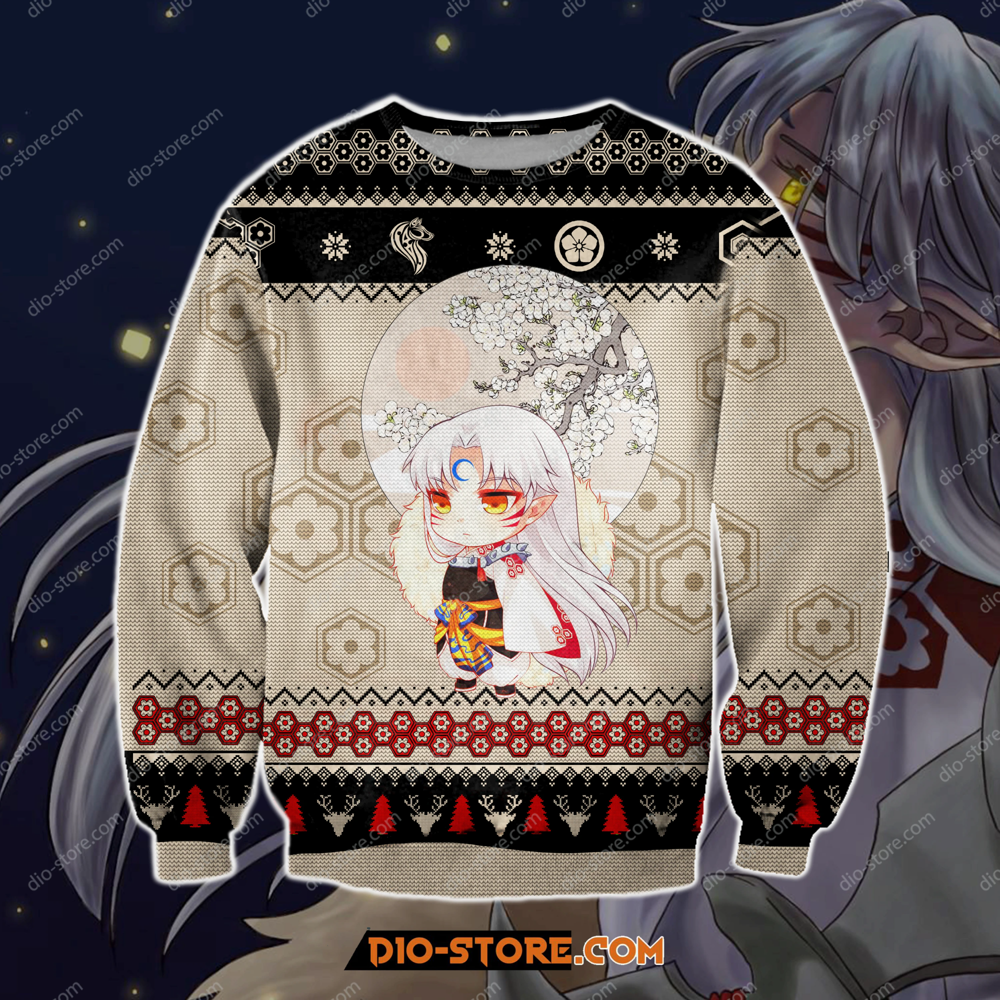 Inuyasha Manga 3D Knitting Pattern Print Ugly Christmas Sweater