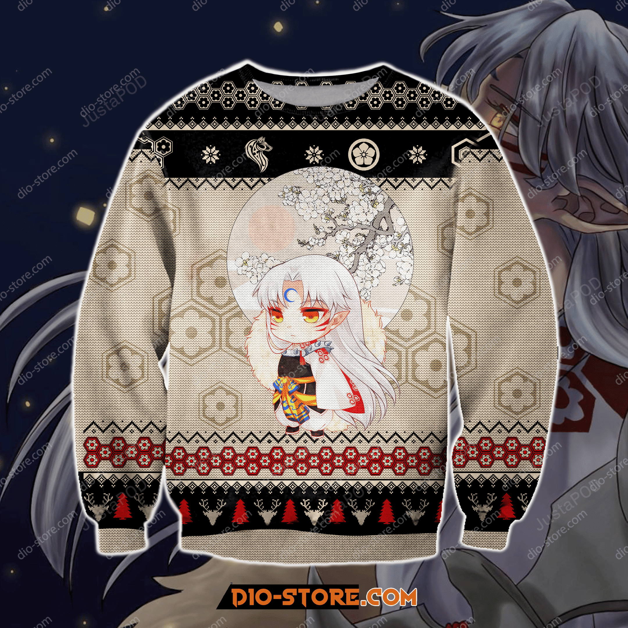 Inuyasha Manga 3D Knitting Pattern Print Ugly Christmas Sweater