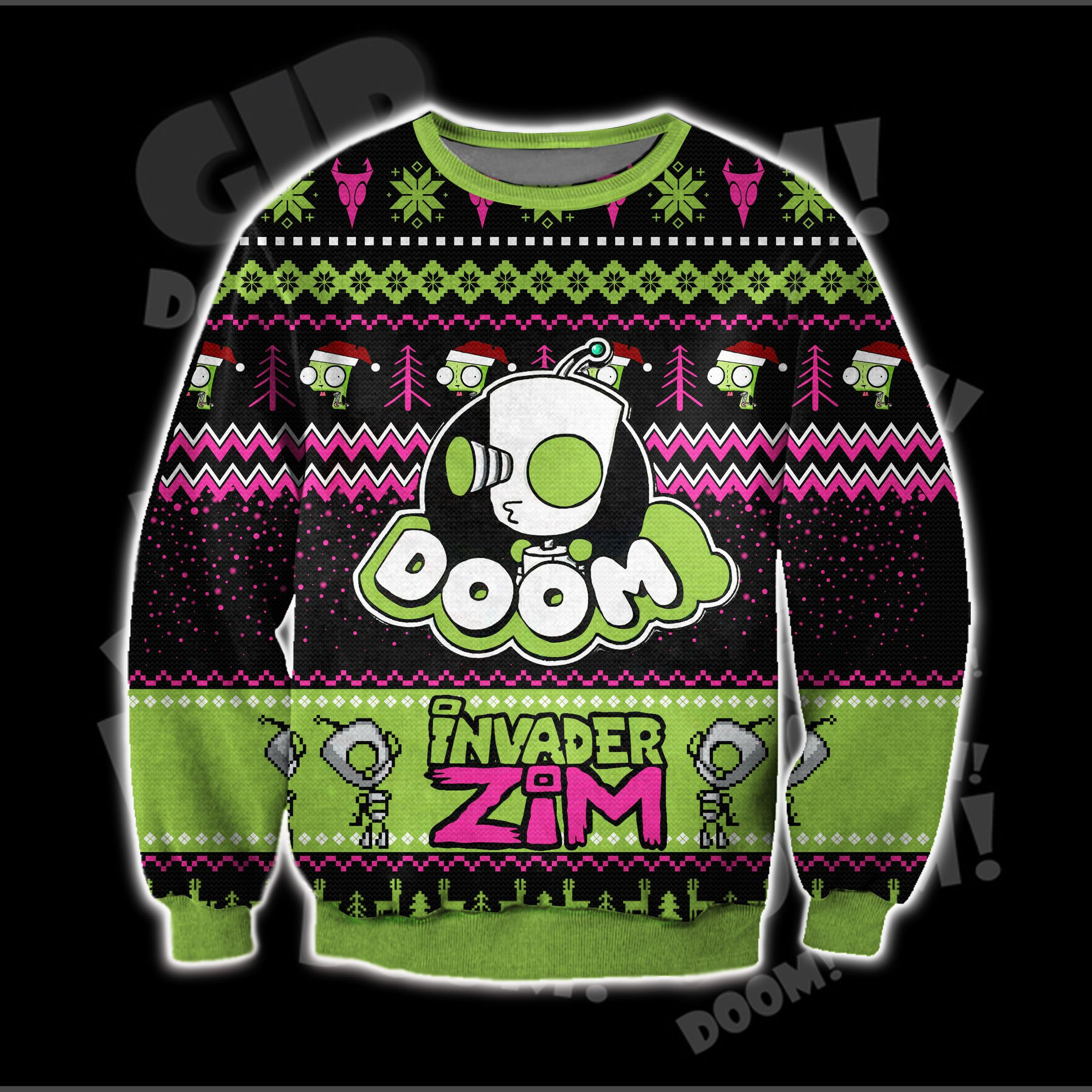 Invader Zim 3D Print Ugly Christmas Sweater