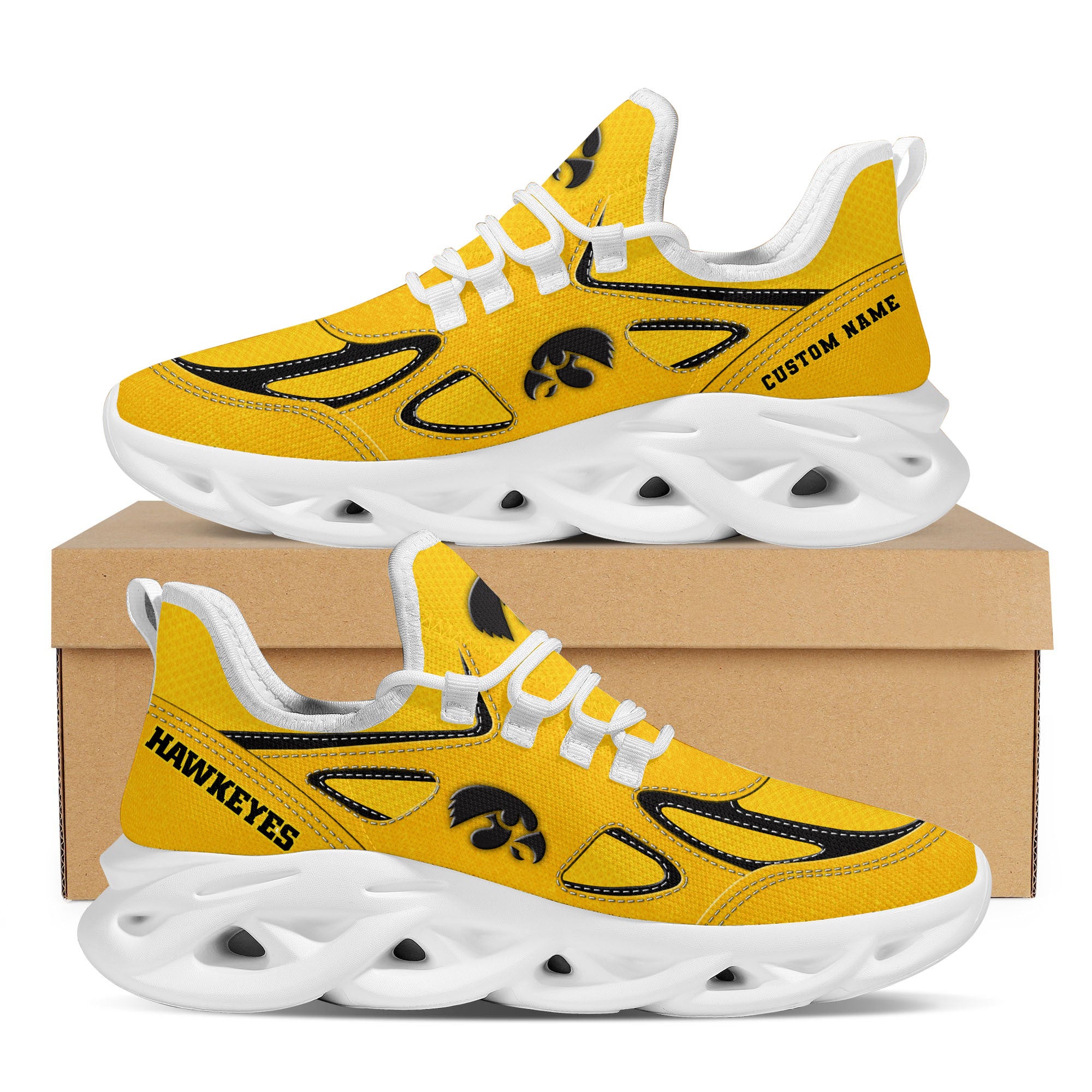 Iowa Hawkeyes Max Soul Shoes Sneakers for Men And Women – NCAA Fan Shoes, Team Sneakers